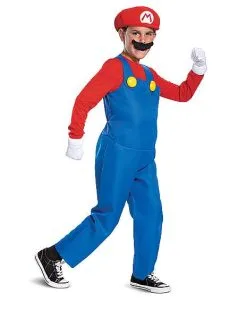 Spirit Halloween Kids Mario Costume Deluxe- Mario Bros.