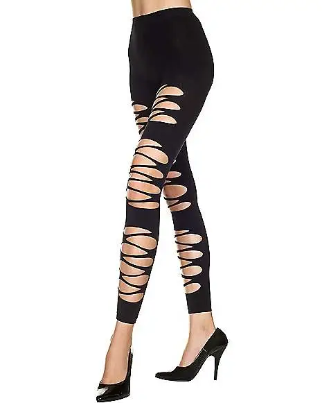 Spirit Halloween Black Cutout Tights - Image 2