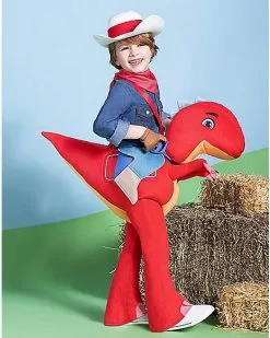 Spirit Halloween Toddler Blitz Ride-Along Costume - Dino Ranch