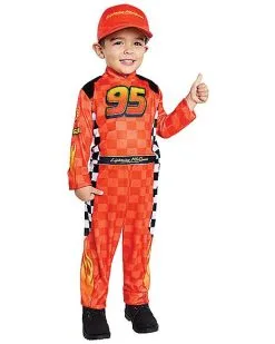 Spirit Halloween Toddler Lightning McQueen Pit Crew Costume - Cars