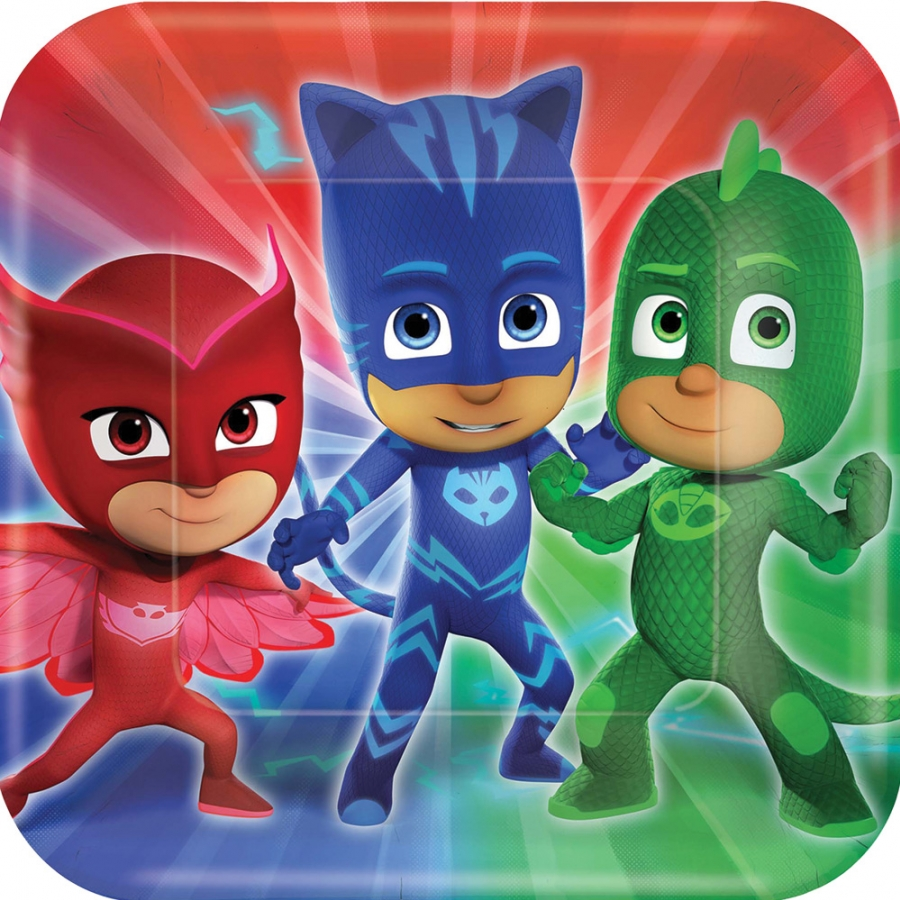 PJ MASKS SQUARE PLATE 9IN