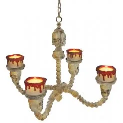 CHANDELIER LIGHTED BONE COLOR